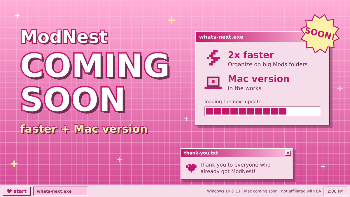Coming soon: a faster ModNest and a Mac version